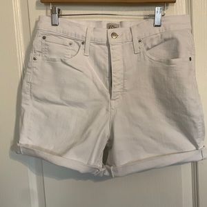 J. Crew White Denim Cuffed Shorts, Size 31